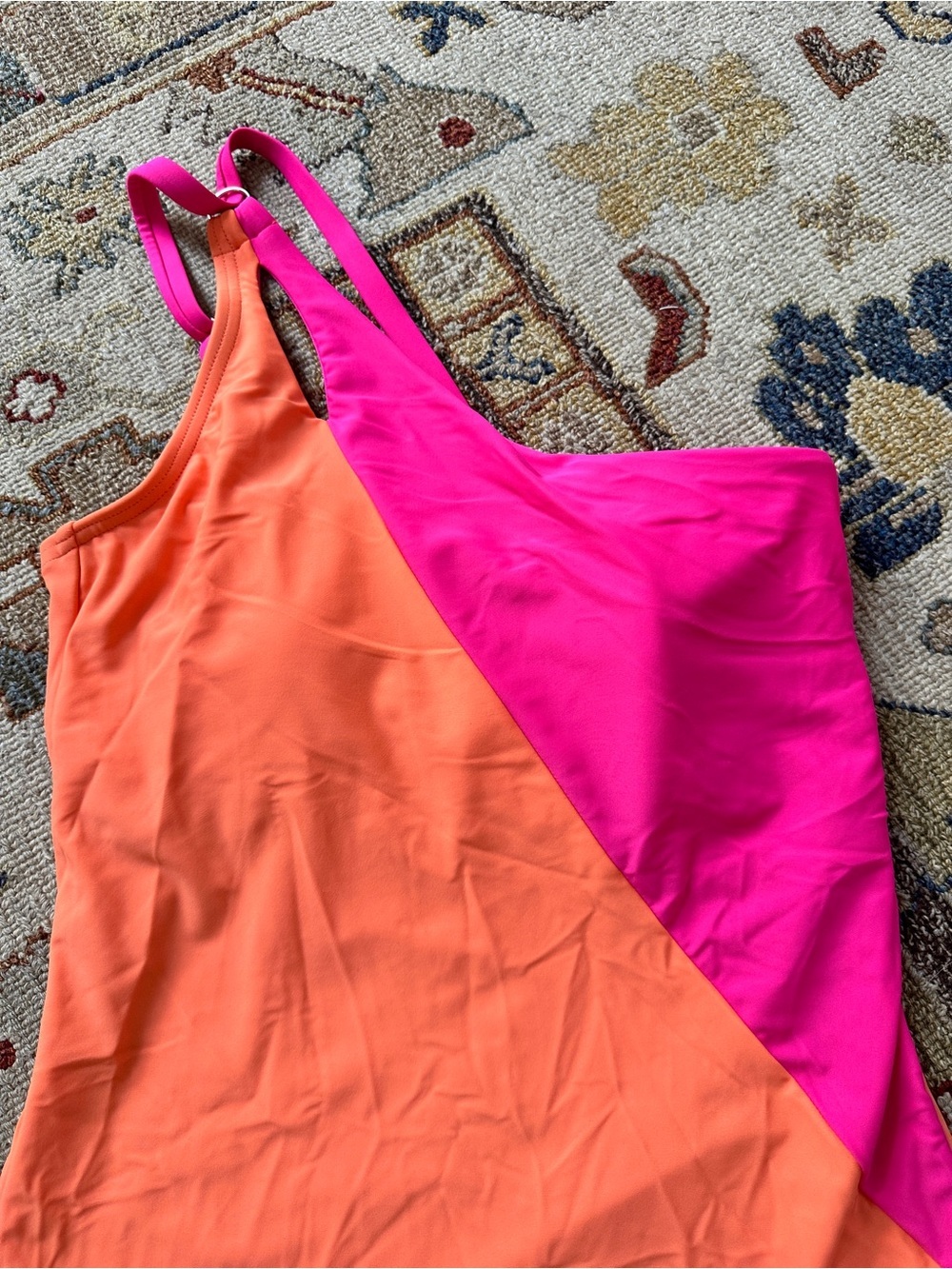 NWT Lands End Pink and Orange One Piece Swimsuit Sz M (10-12) - Picture 4 of 8